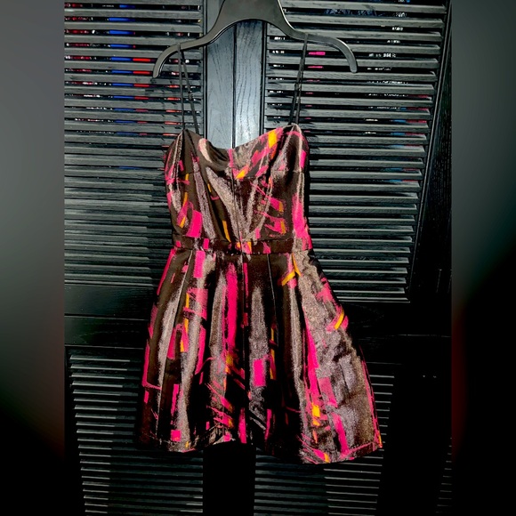 Aqua Spaghetti Straps Fit and Flare Dress - Picture 2 of 3